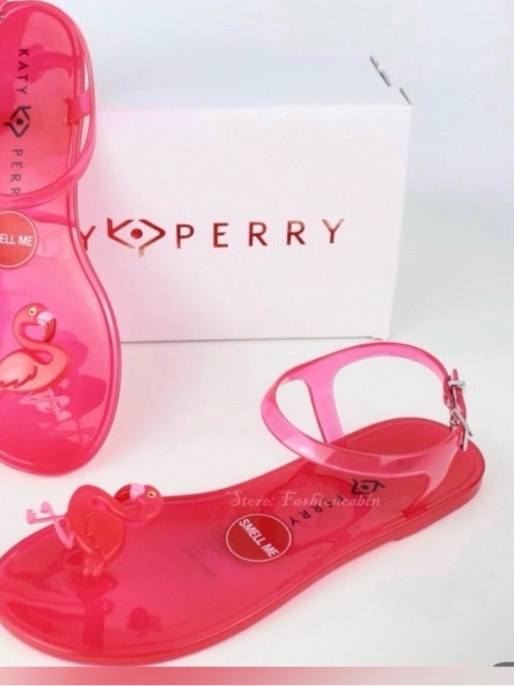 Katy Perry Bright Pink Flamingo Jelly Sandals